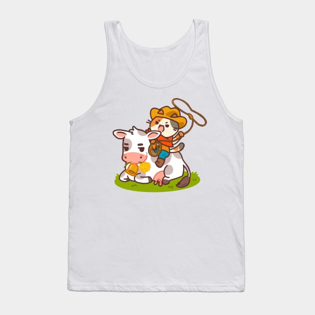 Meow-dy! Yeehaw Cowboy Cat Tank Top by vooolatility